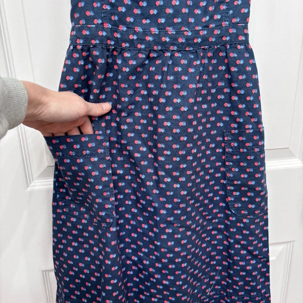 Navy Linen Blend Dot Sundress | Aerie Size M - Picture 6 of 12